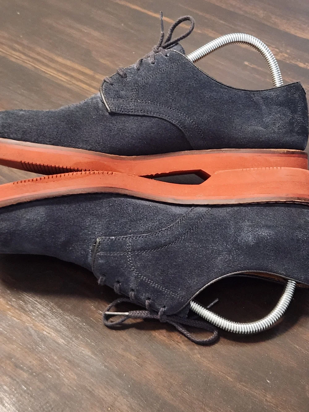 Cole Haan Country Derby Shoes Men’s 9D Blue Suede Lace Up Plain Toe Dress Casual - Picture 6 of 10